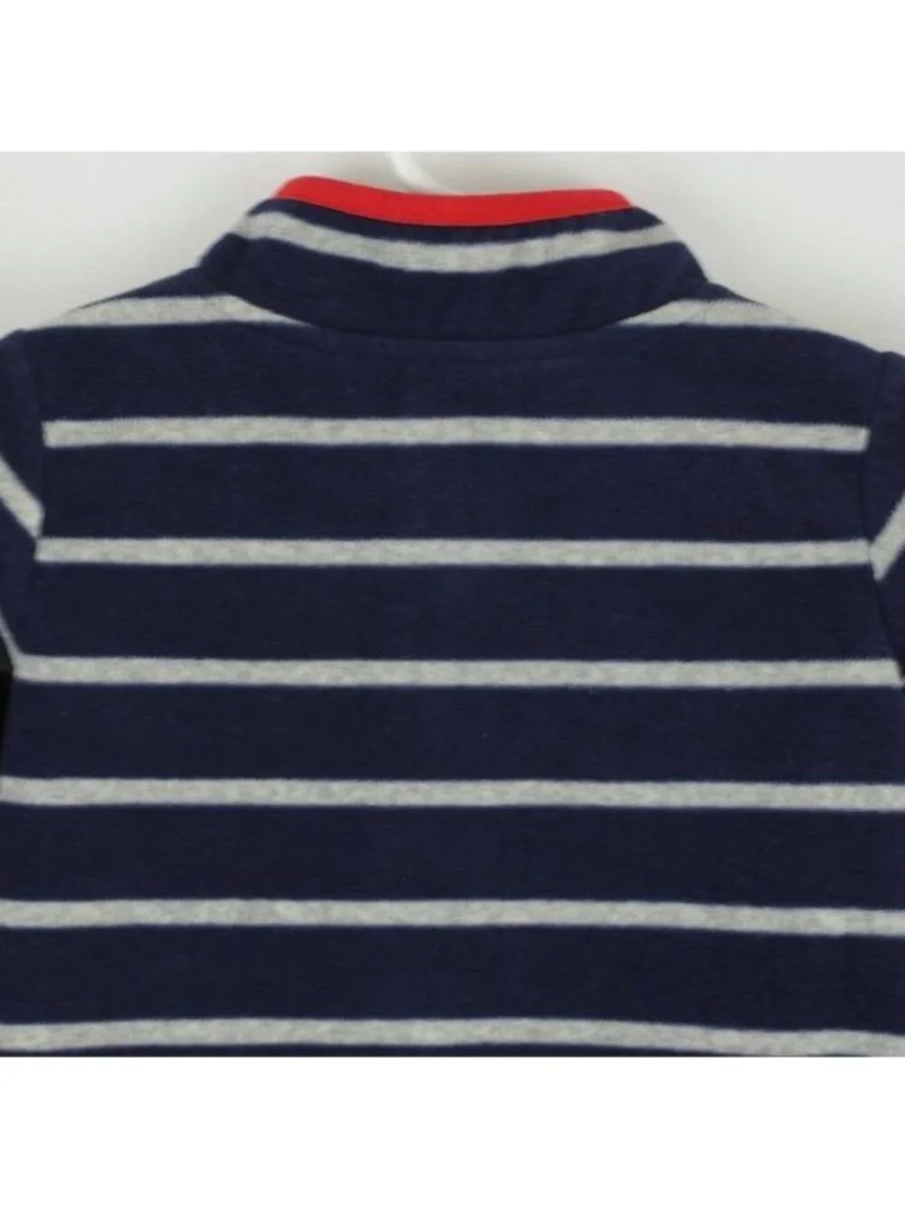 Carter's Infant 24 Months Blue Gray Striped Fleece 1/4 Zip Pullover Sweater